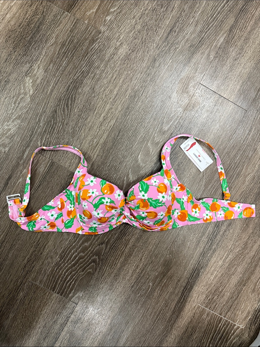 NWT Draper James for Lands End Pink Floral Orange Print Underwire Bra